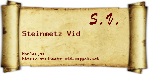 Steinmetz Vid névjegykártya